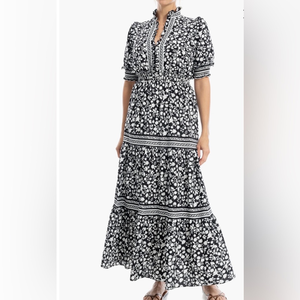 Max Studio Black and White Floral Maxi Dress